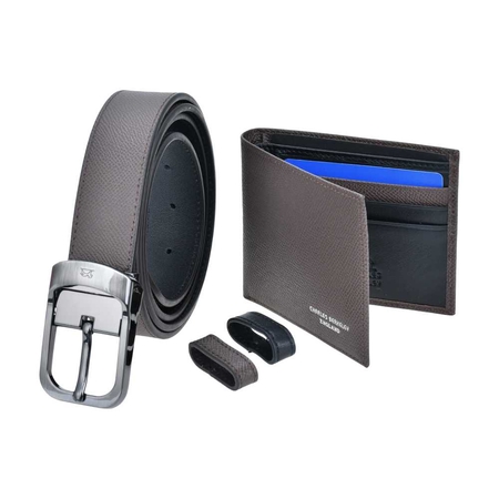 Tumbled Wallet & Tumbled Belt (Silver Buckle) Gift Set